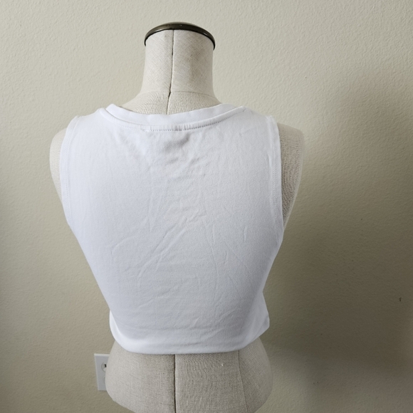 Zara White Sleeveless Knotted Tank Top L - Picture 2 of 6